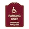 Signmission W/ Modified Isa Icon Parking Minimum Fine $250 Heavy-Gauge Aluminum Sign, 24" x 18", BU-1824-22700 A-DES-BU-1824-22700 - alternate 1